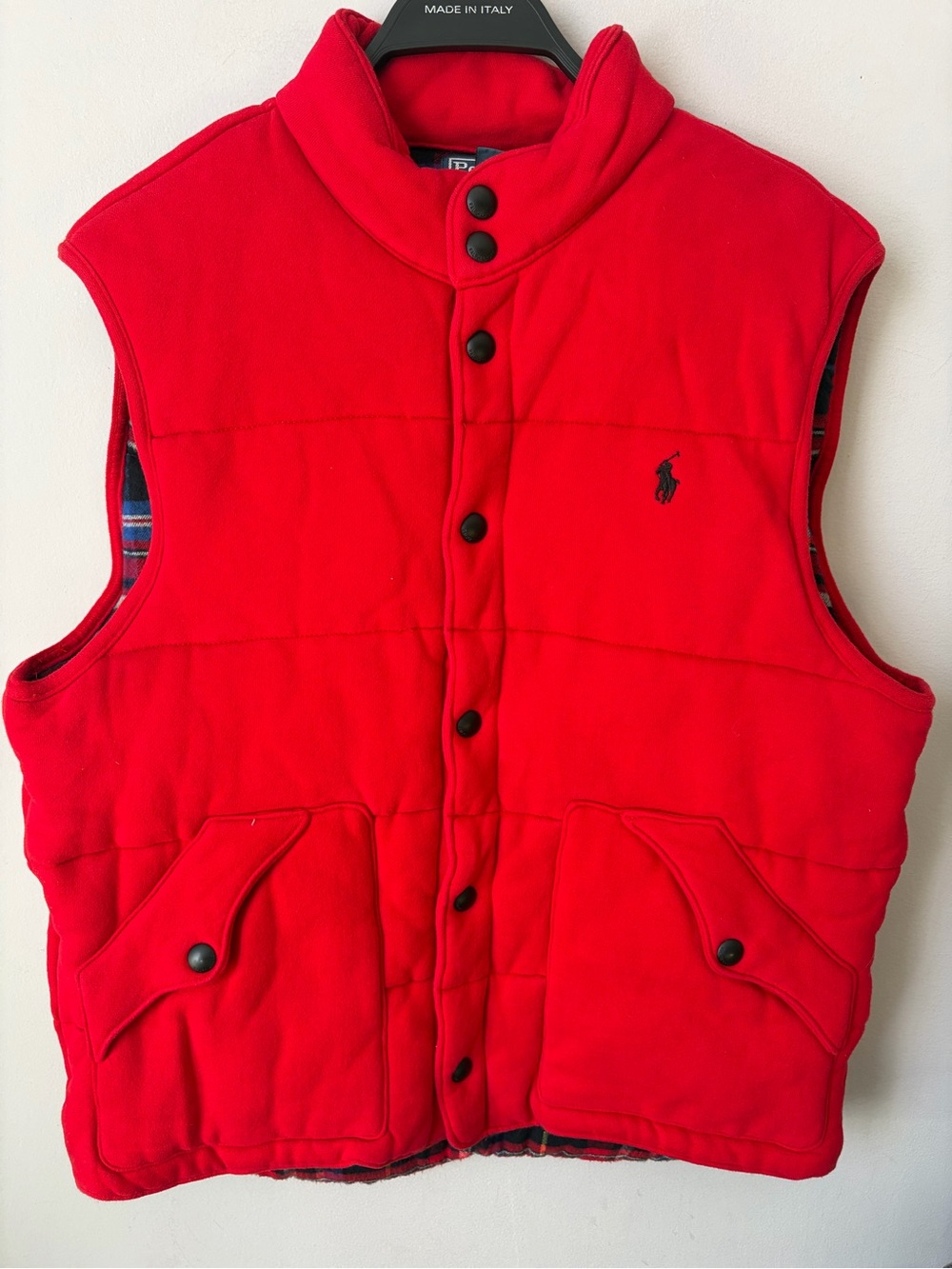 Polo Ralph Lauren Vest Down Puff Cotton Flannel Jacket